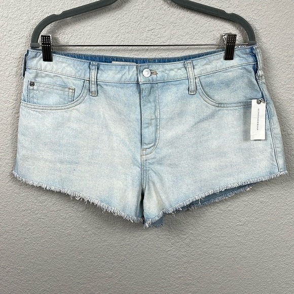 NWT Pilcro Anthropology Denim Micro Jean Shorts Light Wash Cut Off Sz 30 - Picture 4 of 14